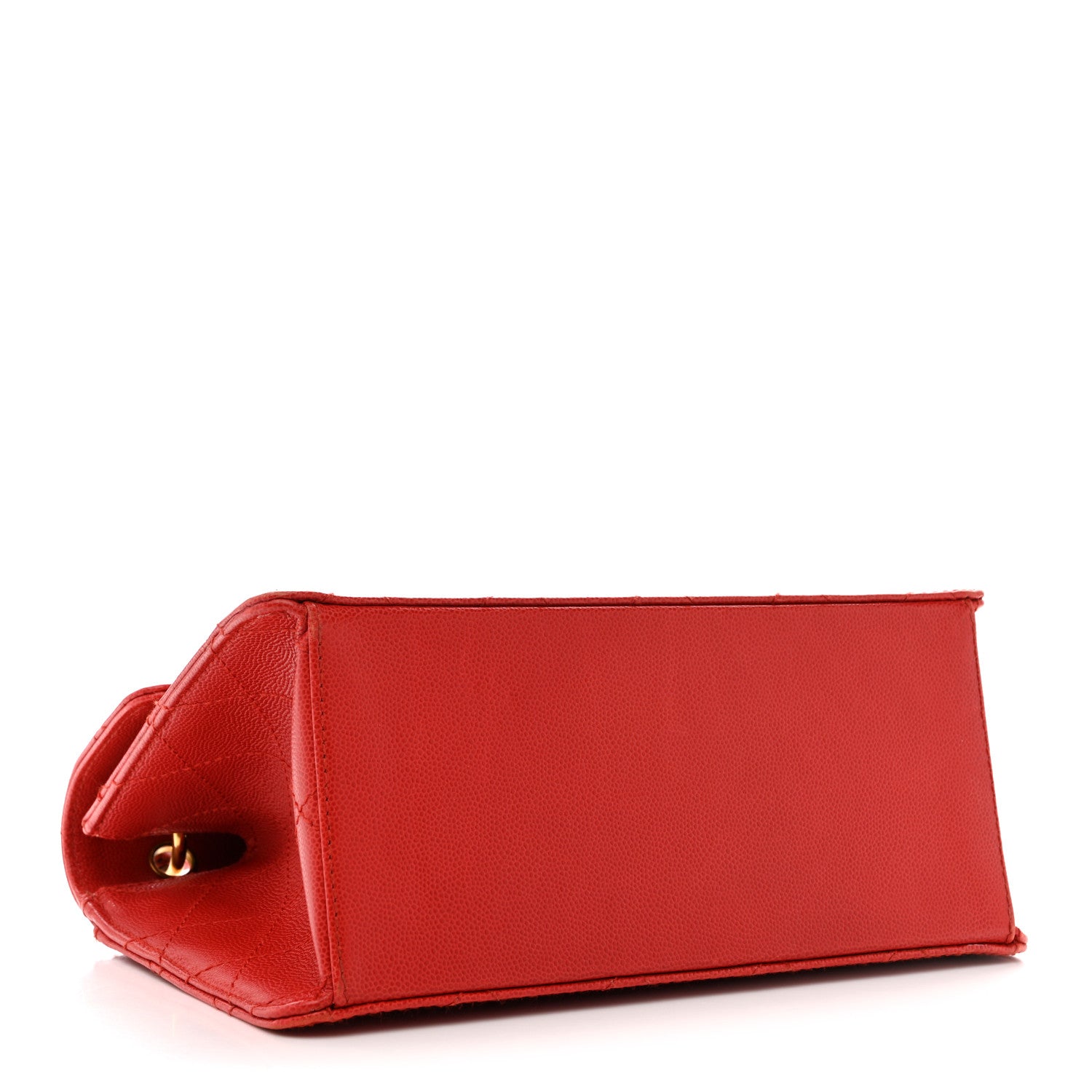 Chanel Caviar Stitched Flap Shoulder Bag Red 4 of 17