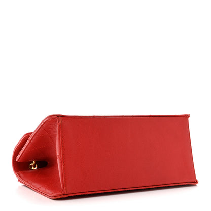 Chanel Caviar Stitched Flap Shoulder Bag Red 4 of 17