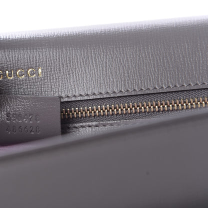 Gucci Textured Calfskin Silk Scarf Medium Torchon GG Ring Shoulder Bag Grey 9 of 9