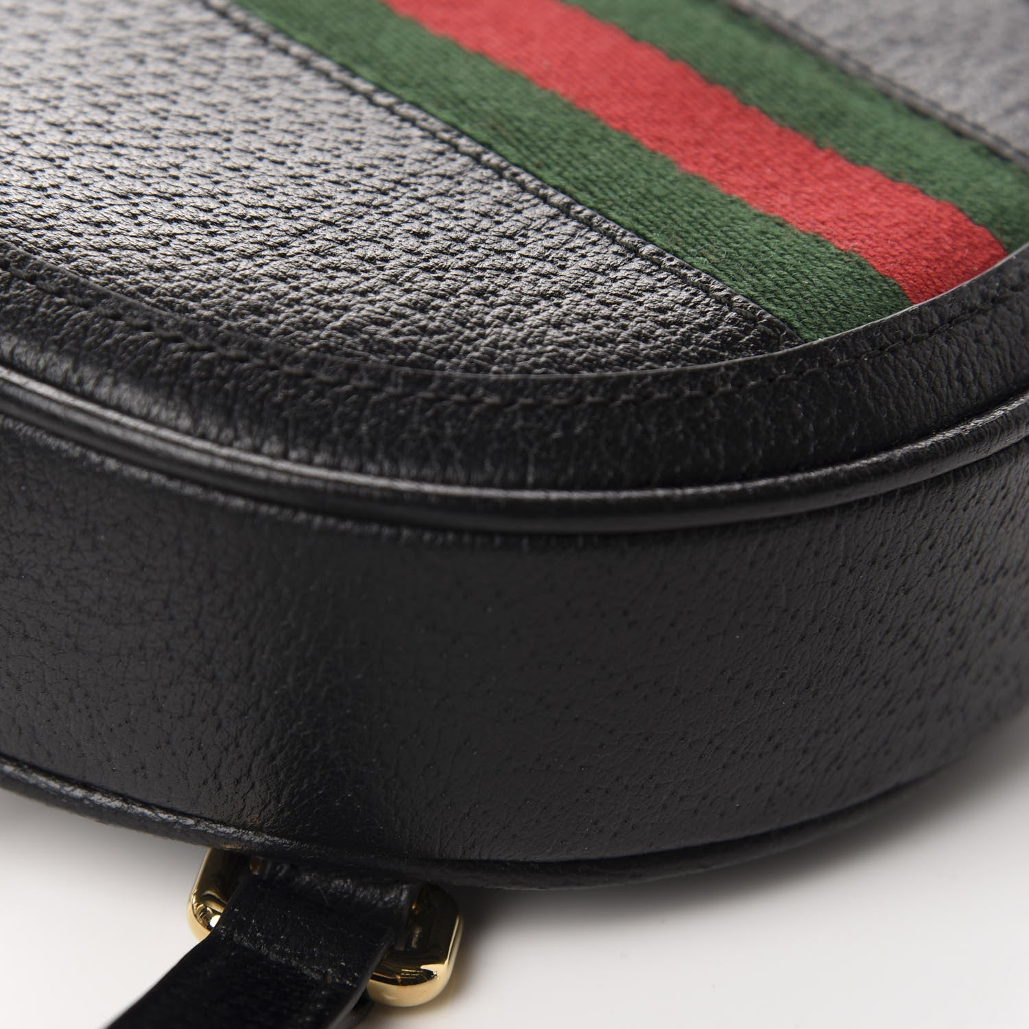 Gucci Grained Calfskin Web Mini Ophidia Round Backpack Black 5 of 10