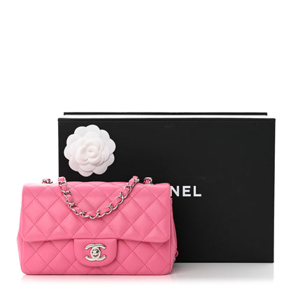 Chanel Lambskin Quilted Mini Rectangular Flap Pink 17 of 17
