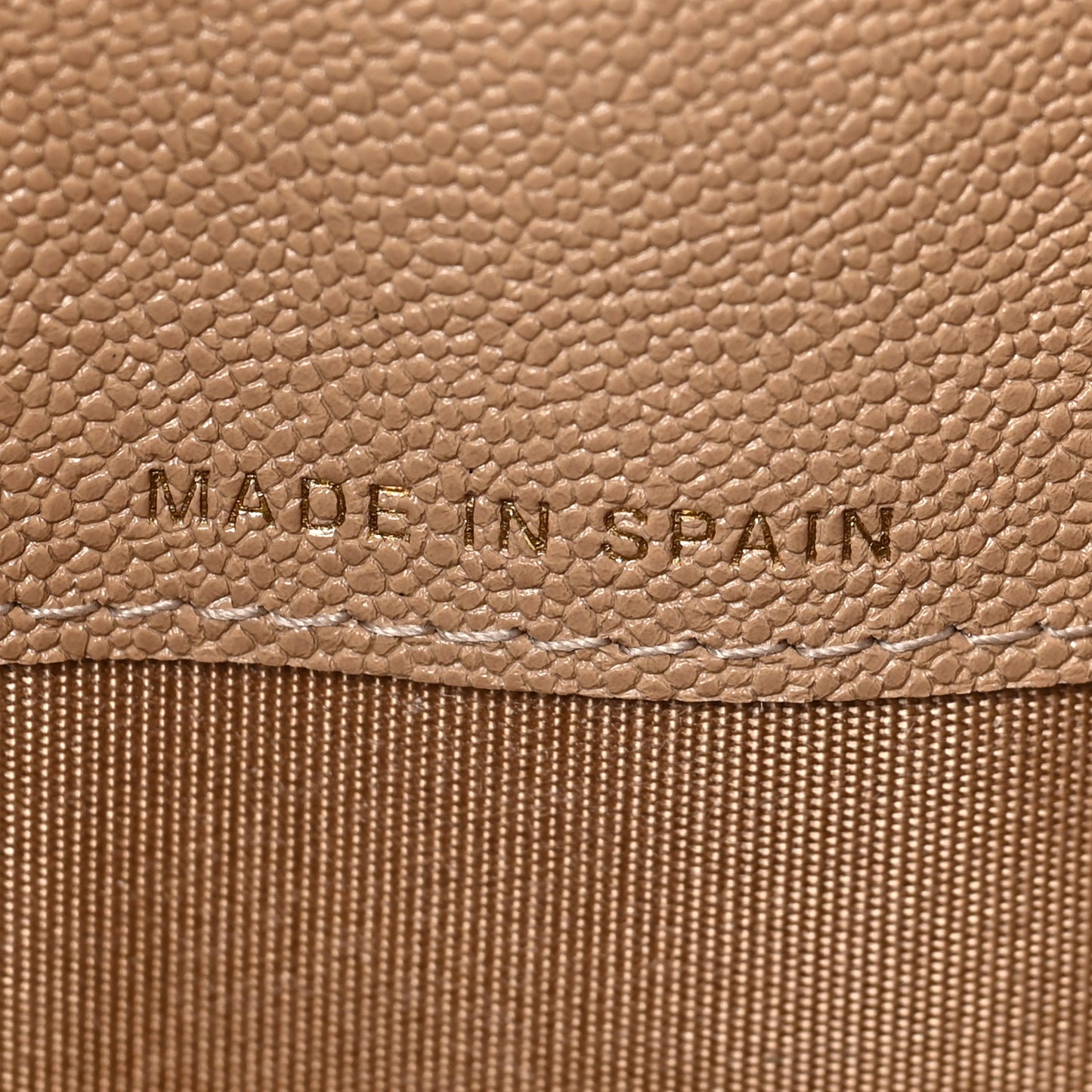 Caviar Quilted Large Boy Gusset Flap Wallet Beige