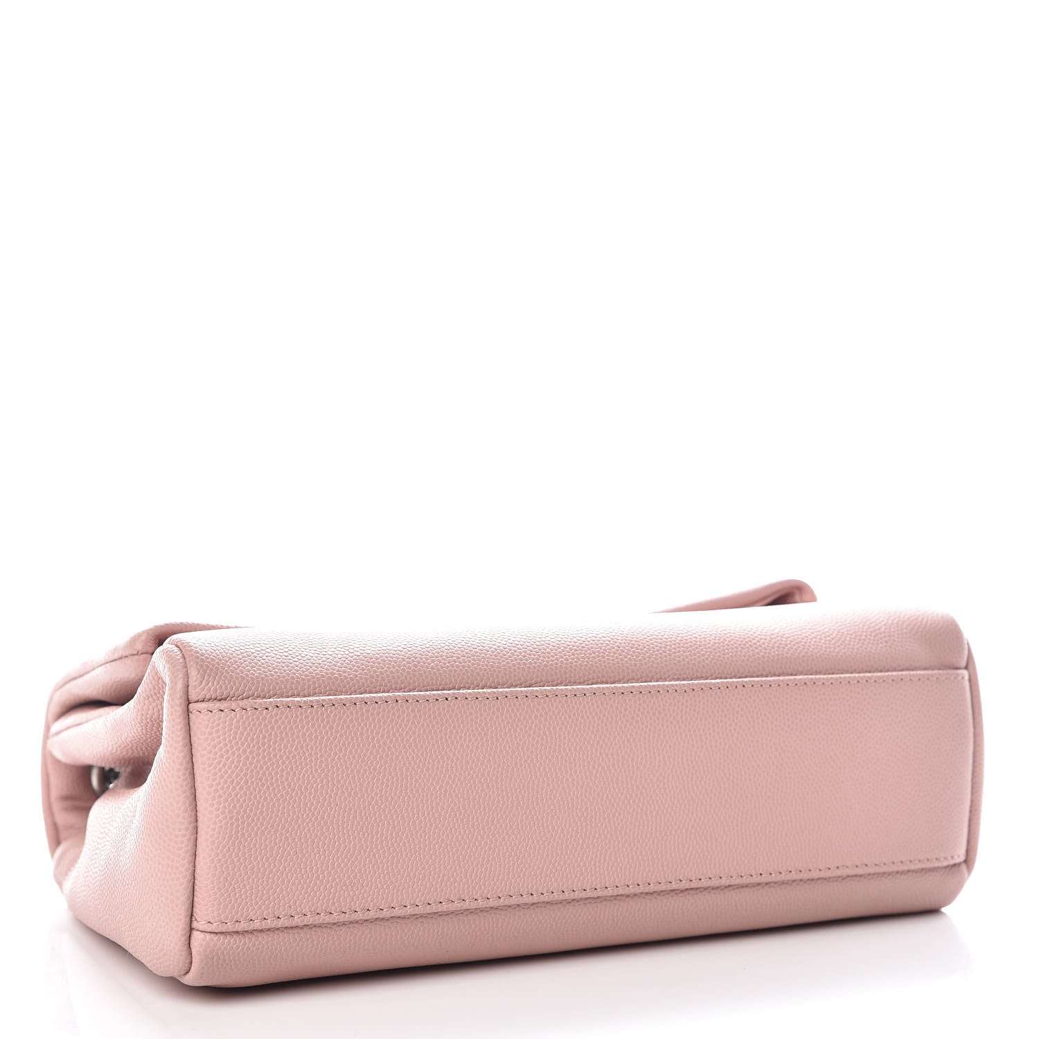 Saint Laurent Grain De Poudre Small West Hollywood Monogram Fold-Over Bag Pale Blush 4 of 11
