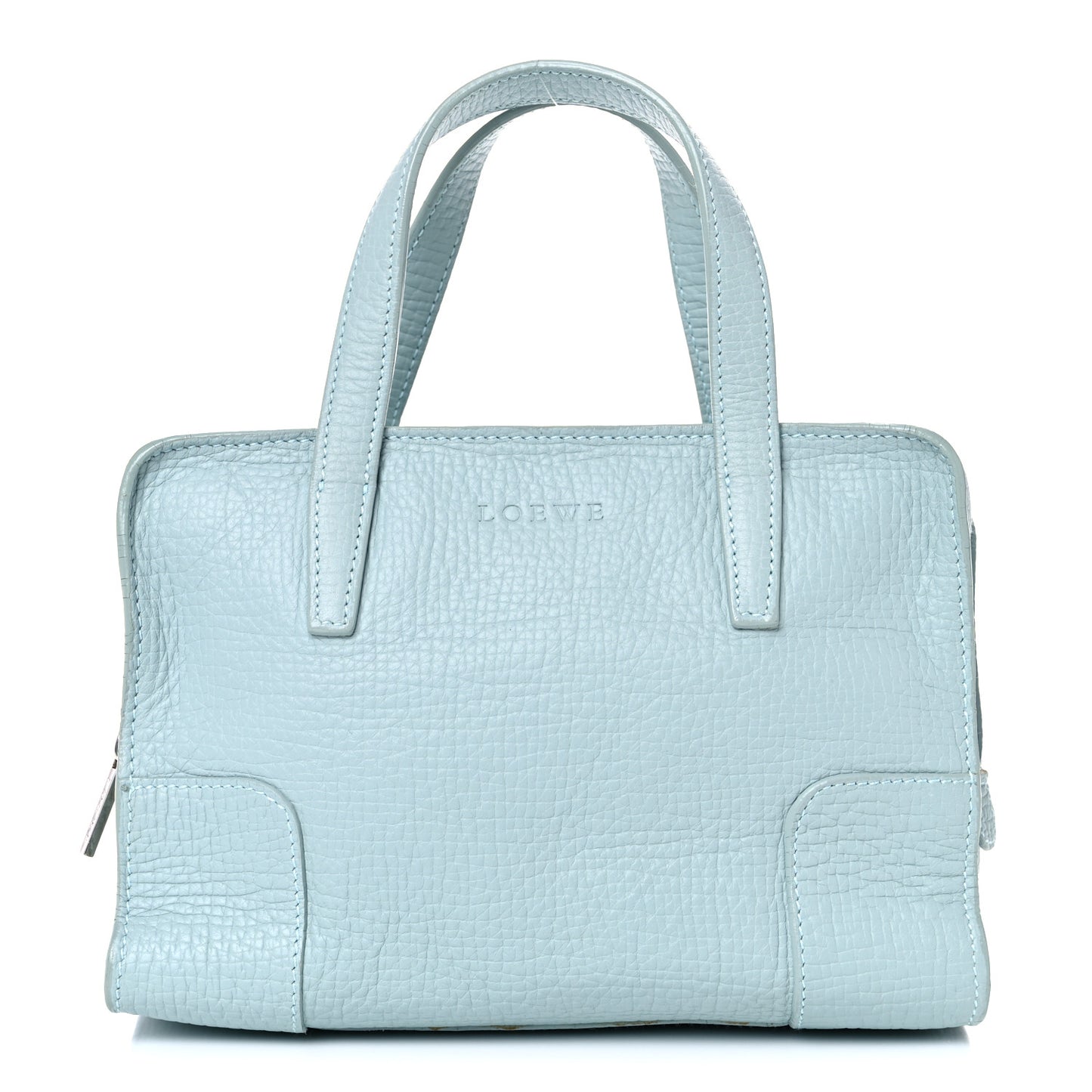 Calfskin Top Handle Bag Light Blue