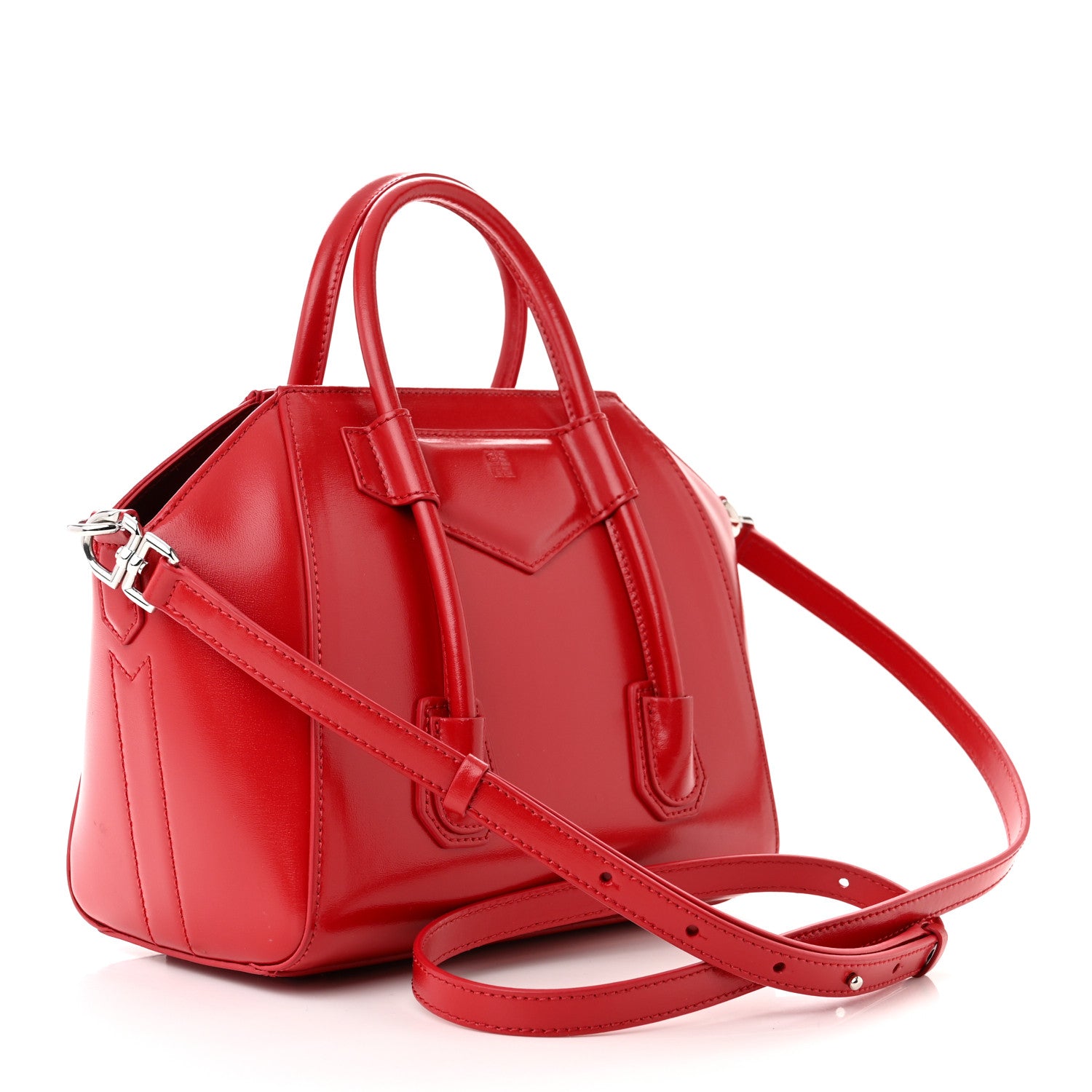 Givenchy Box Calfskin Mini Lock Antigona Shoulder Bag Red 3 of 14