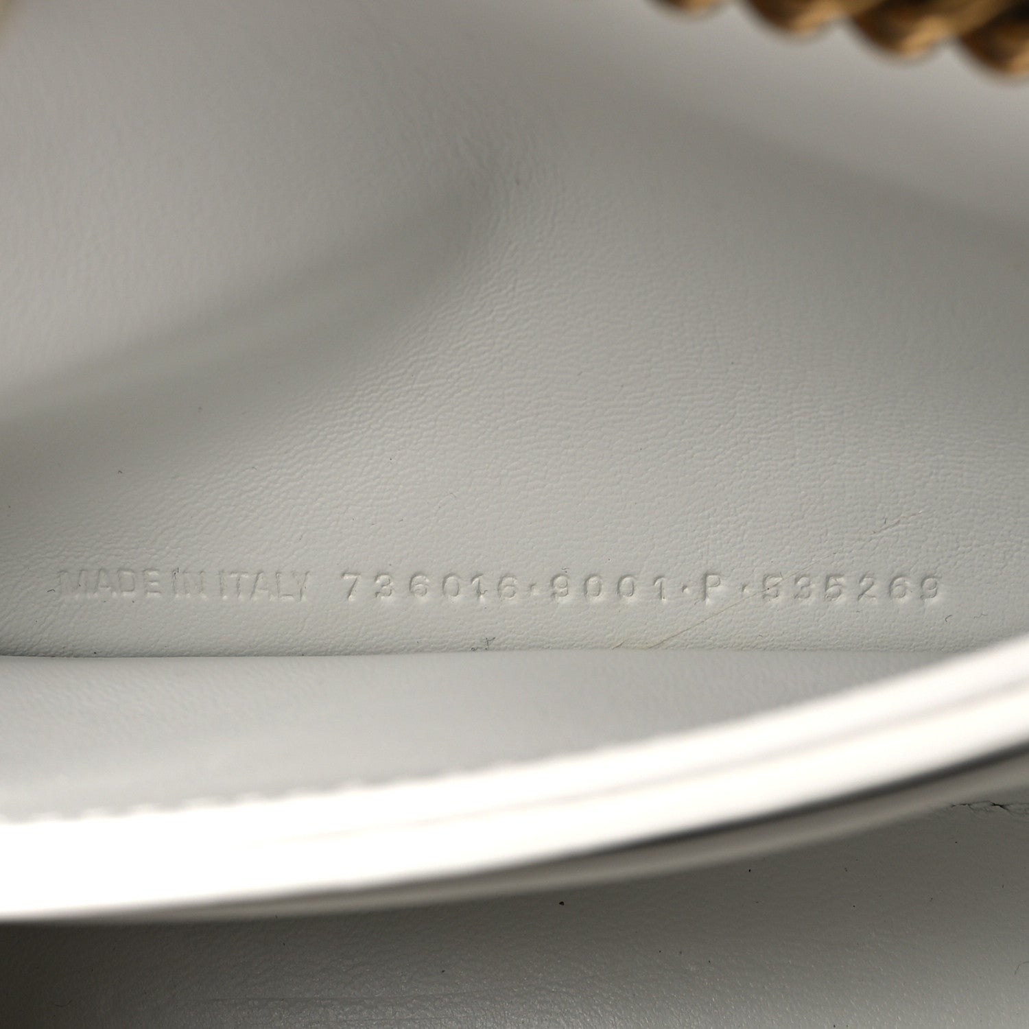 Balenciaga Calfskin Crocodile Embossed Small Crush Chain Bag White 7 of 12