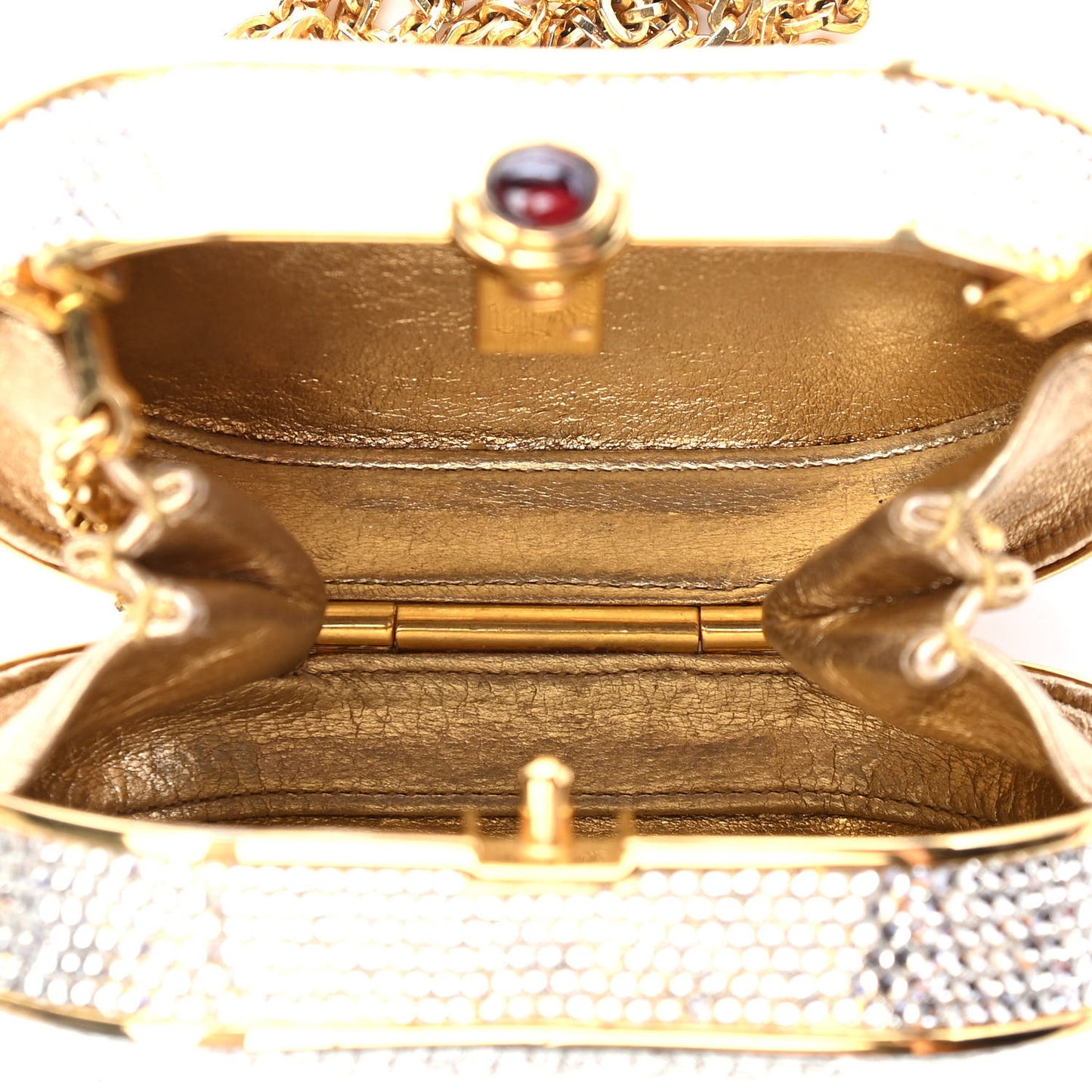 Swarovski Crystal Minaudiere Clutch Gold Silver