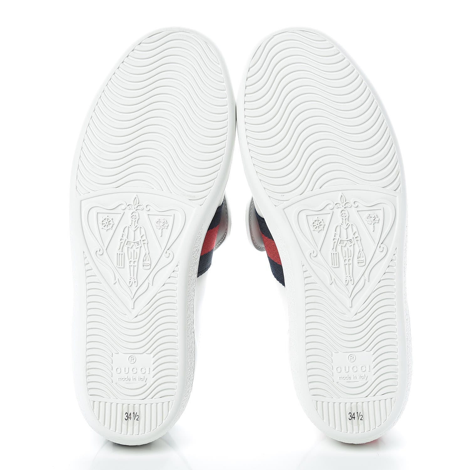 Gucci Calfskin Ayers Web Blind for Love Embroidered Mens Ace Sneakers 34.5 White 5 of 9
