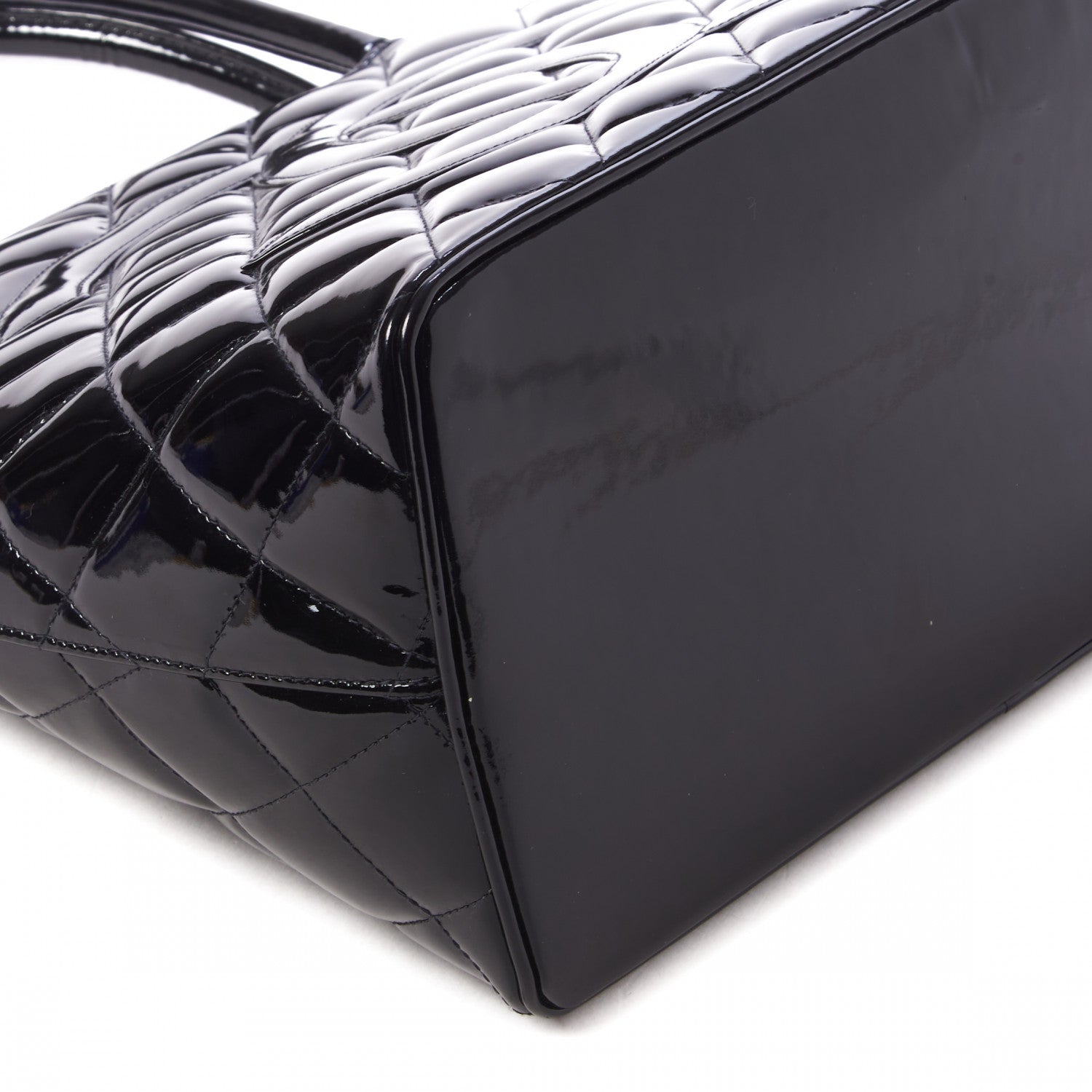 Chanel Patent Quilted Medallion Tote Black 5 of 9