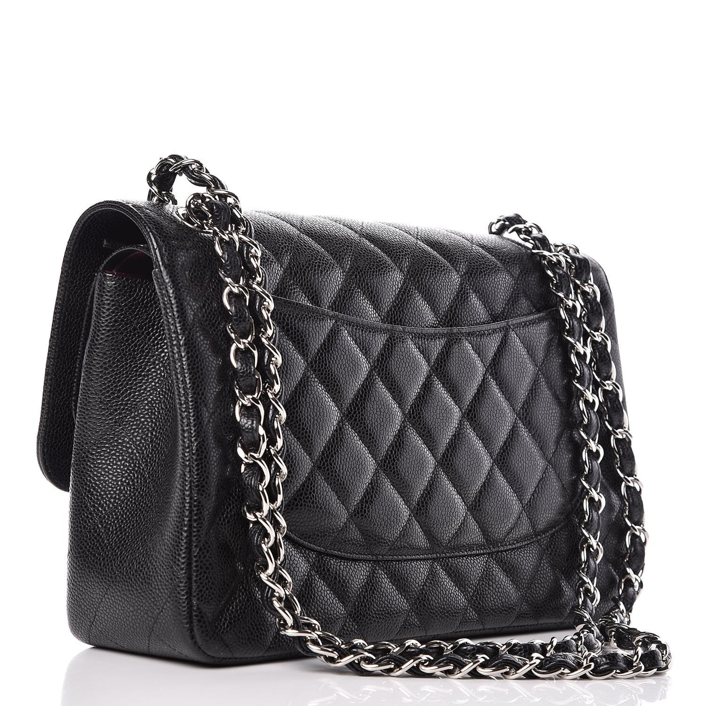 Caviar Quilted Jumbo Double Flap Black