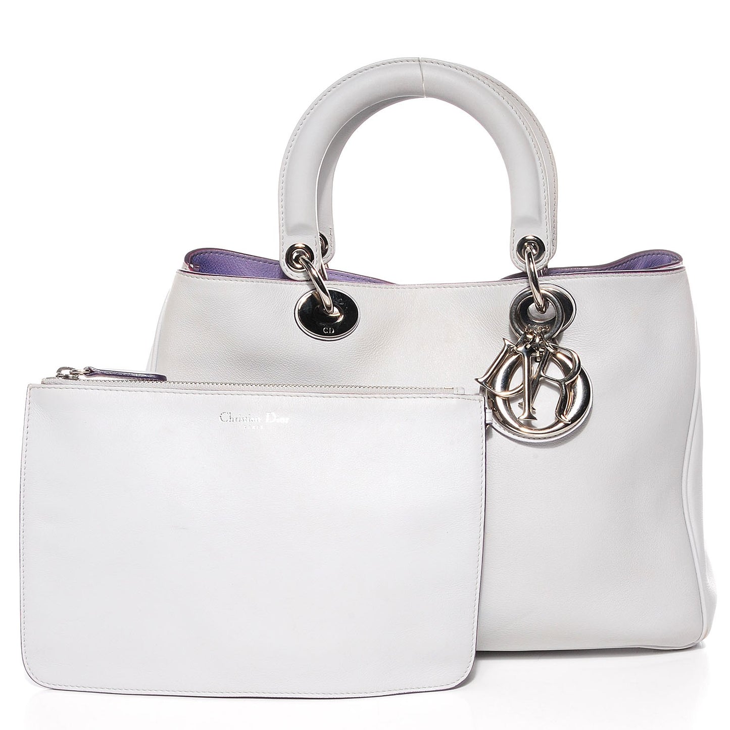 Calfskin Medium Diorissimo Bag White
