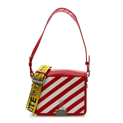 Off-White Calfskin Diag Striped Belt Bag Crossbody White Red 1 of 8