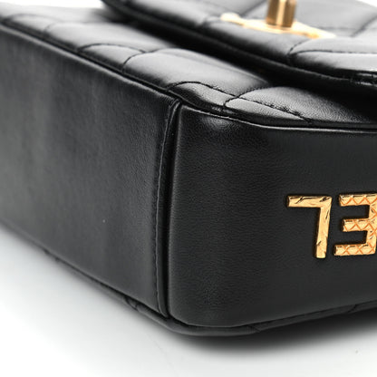 Chanel Lambskin Quilted Mini Side Note Flap Black 10 of 11