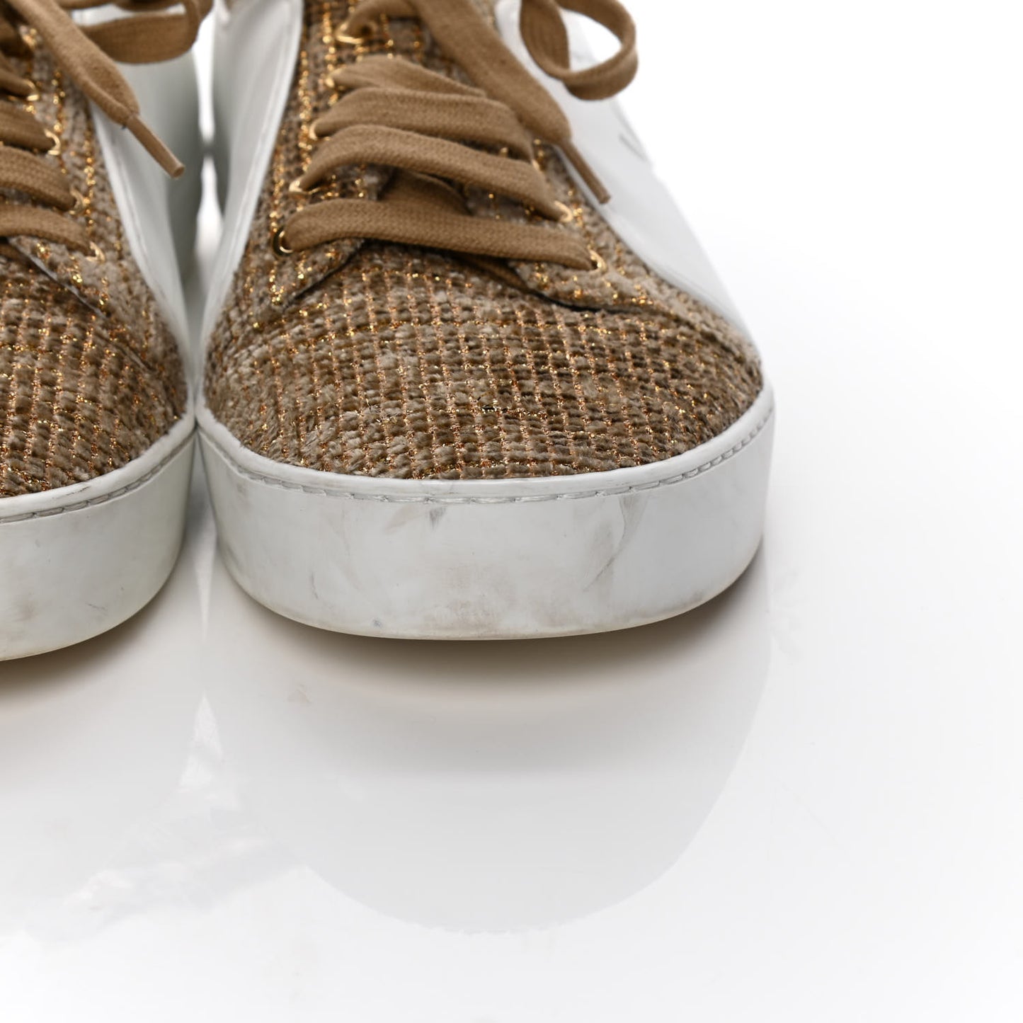 Fantasy Tweed Sneakers 40.5 Beige Gold