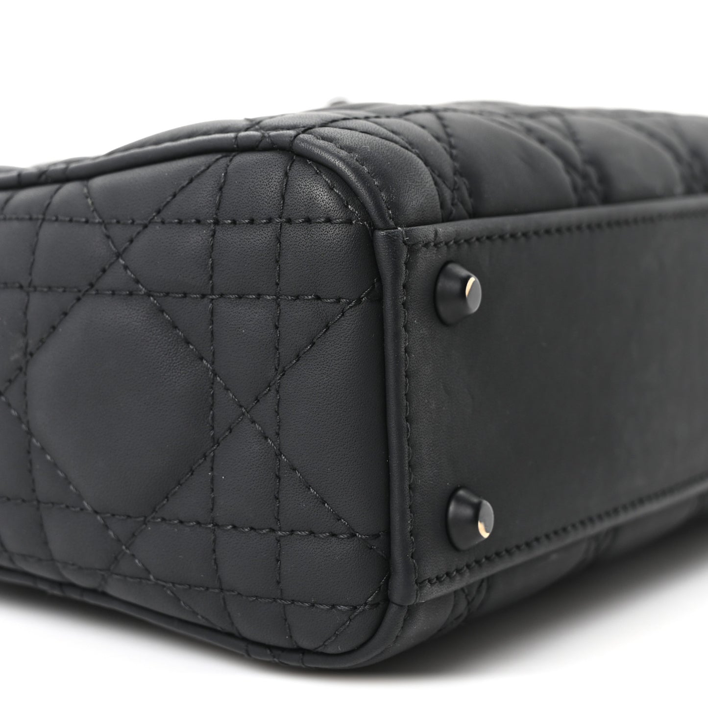 Ultra Matte Calfskin Cannage Mini Lady Dior Black