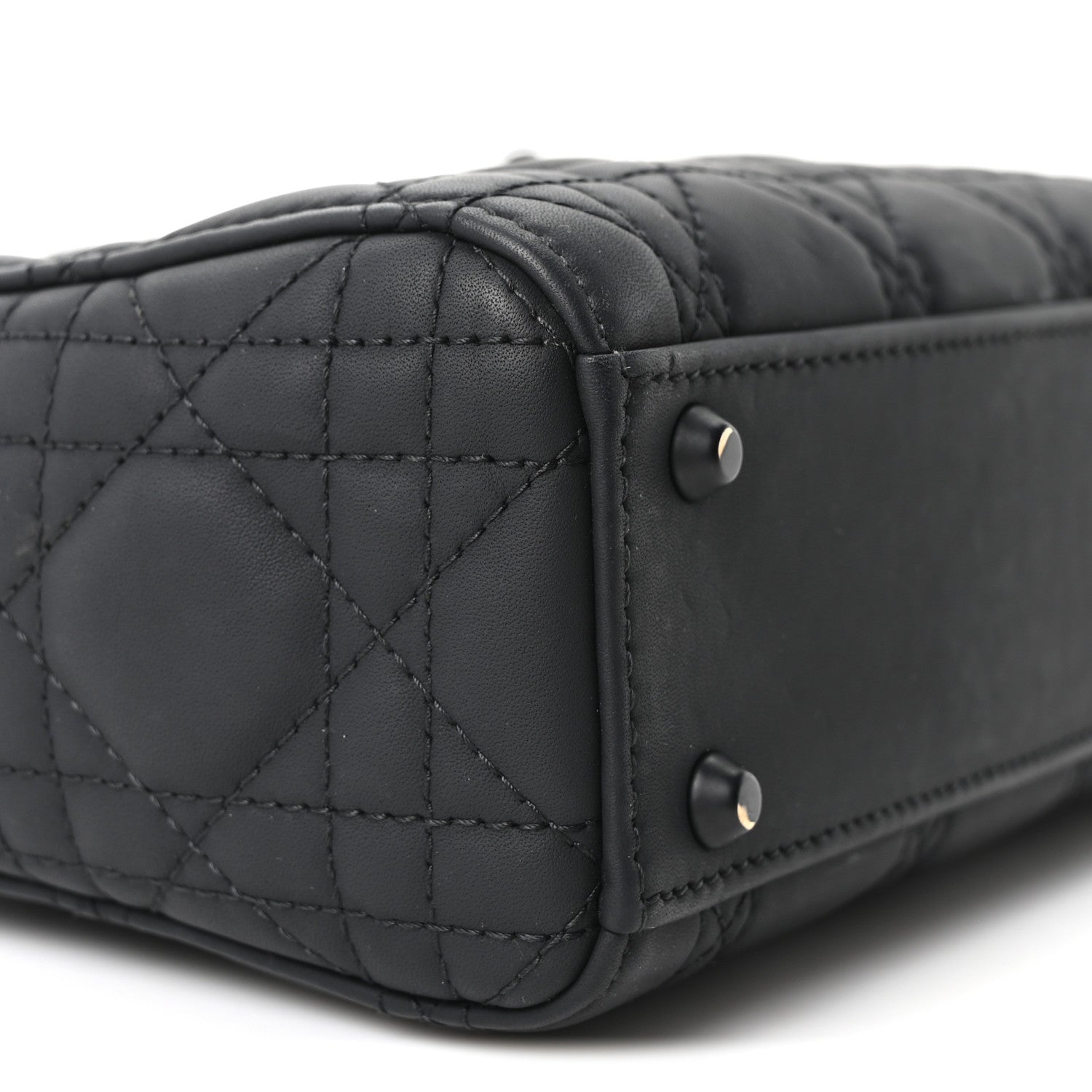 Christian Dior Ultra Matte Calfskin Cannage Mini Lady Dior Black 9 of 10