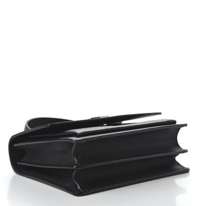 Saint Laurent Grained Calfskin Medium Monogram Sunset Satchel Black 4 of 9