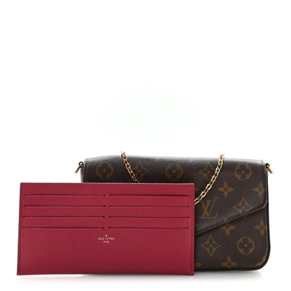 Louis Vuitton Monogram Pochette Felicie Chain Wallet Fuchsia 3 of 14