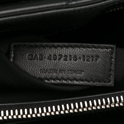 Saint Laurent Calfskin Y Quilted Monogram Medium Loulou Chain Satchel Black 7 of 13