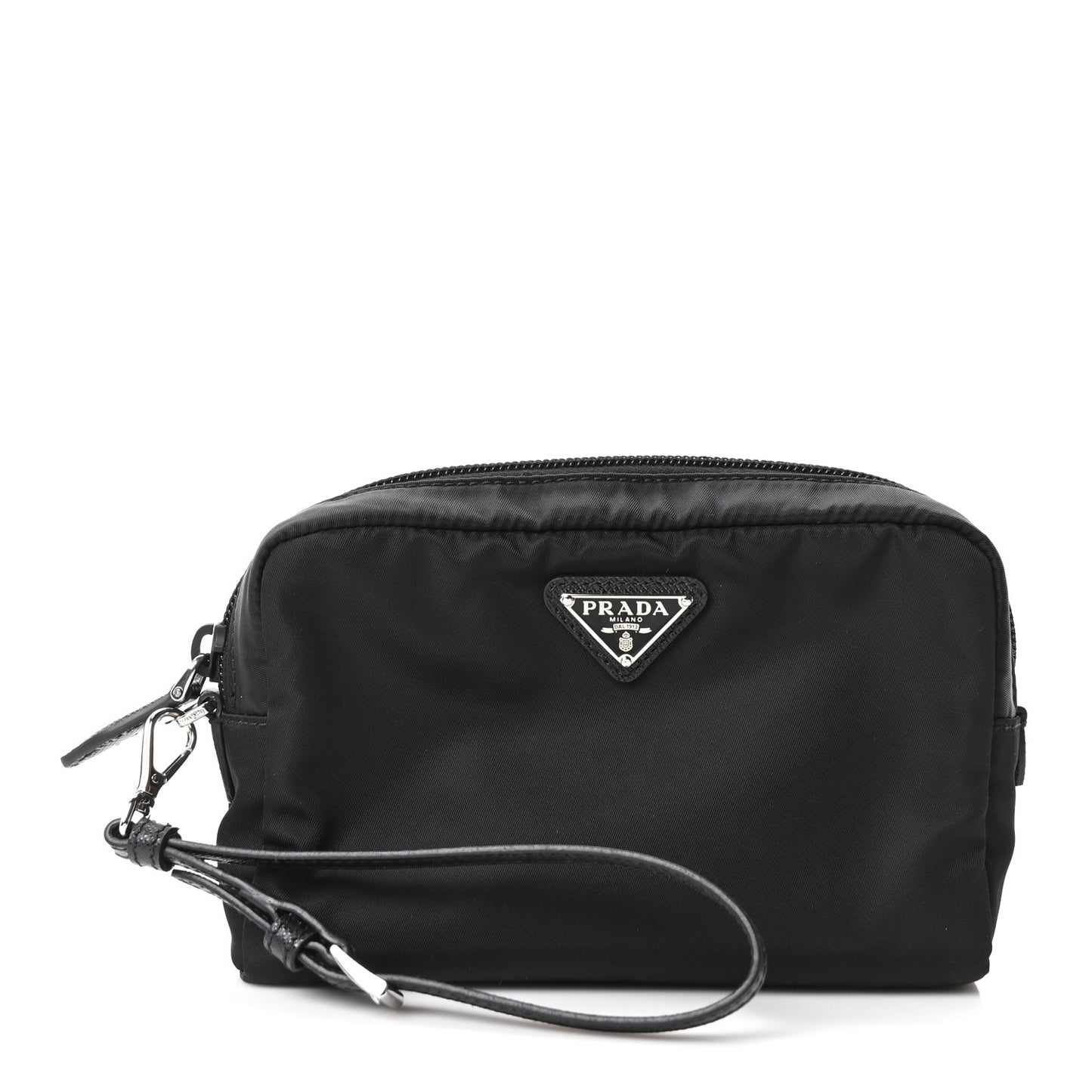 Re-Nylon Vela Saffiano Wristlet Black