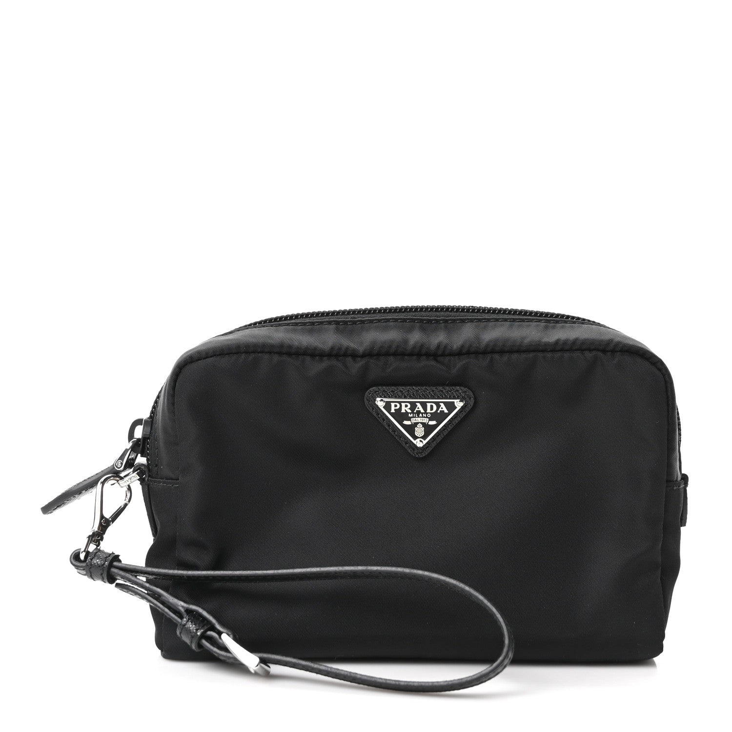 Prada Re-Nylon Vela Saffiano Wristlet Black 1 of 10