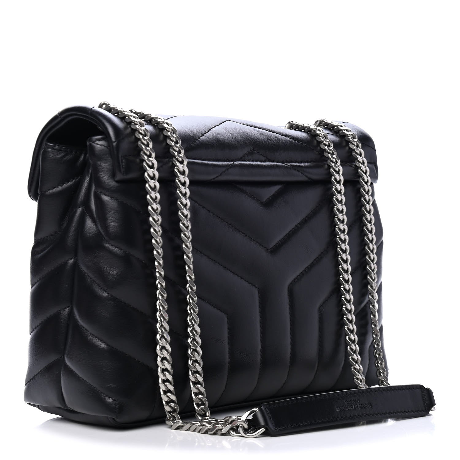 Saint Laurent Calfskin Y Quilted Monogram Small Loulou Chain Satchel Black 2 of 4