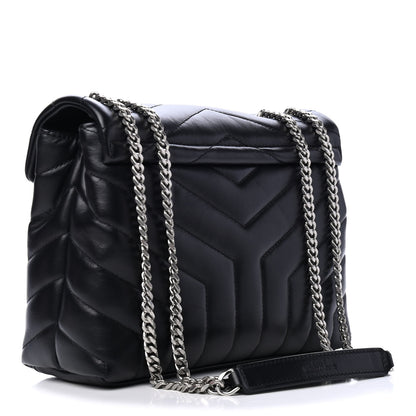 Saint Laurent Calfskin Y Quilted Monogram Small Loulou Chain Satchel Black 2 of 4