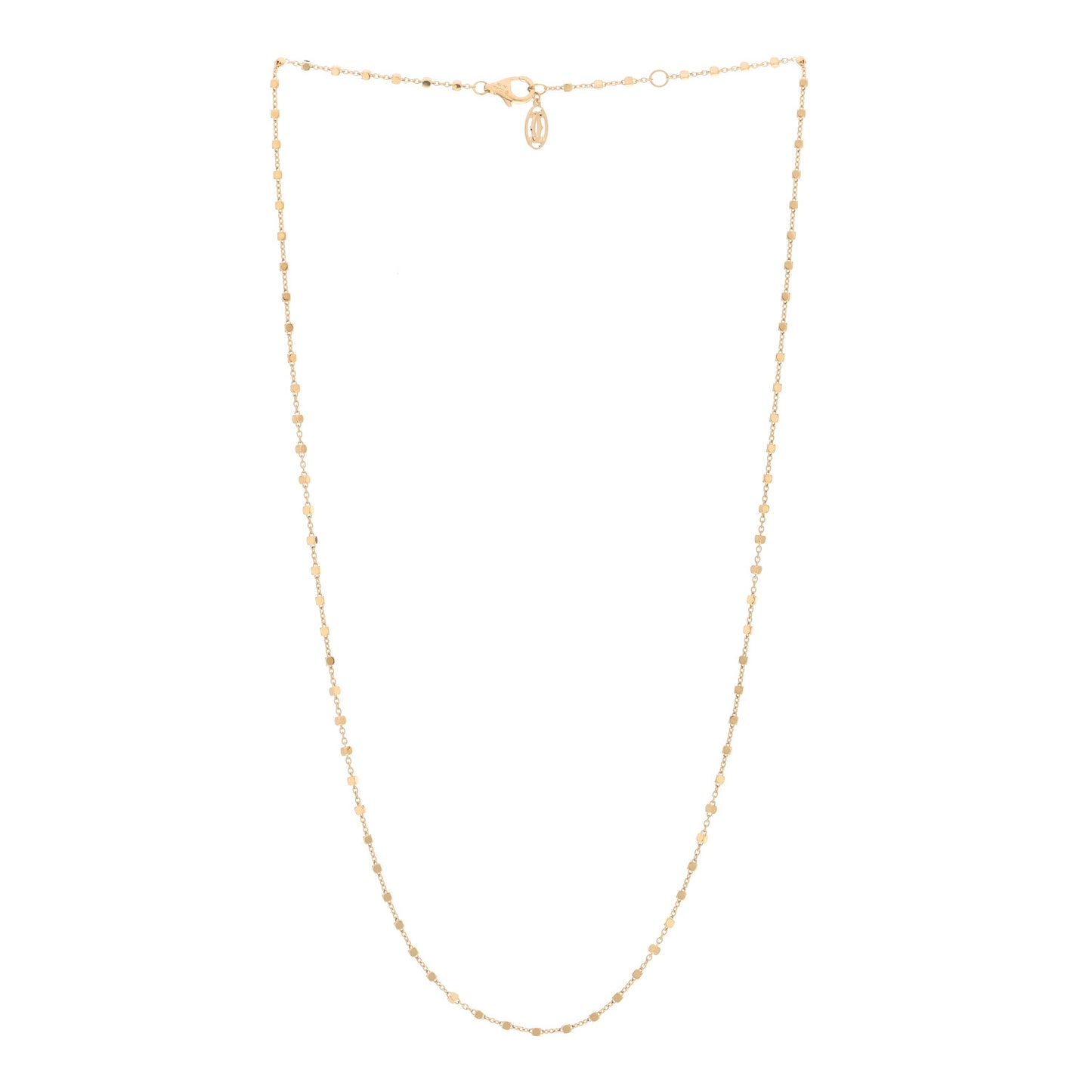 18K Yellow Gold Cube Chain Necklace