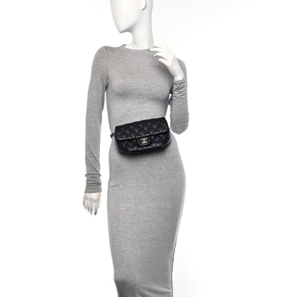 Chanel Calfskin Quilted CC Uniform Flap Belt Bag Black 2 of 13
