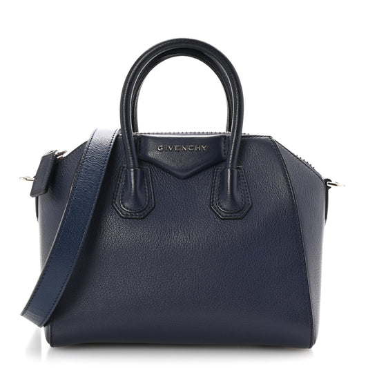 Sugar Goatskin Mini Antigona Navy