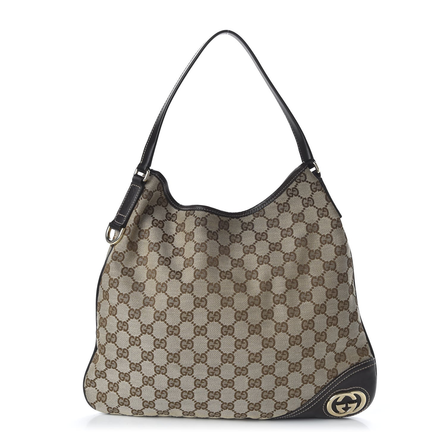 Gucci Monogram Medium New Britt Hobo Dark Brown 1 of 10