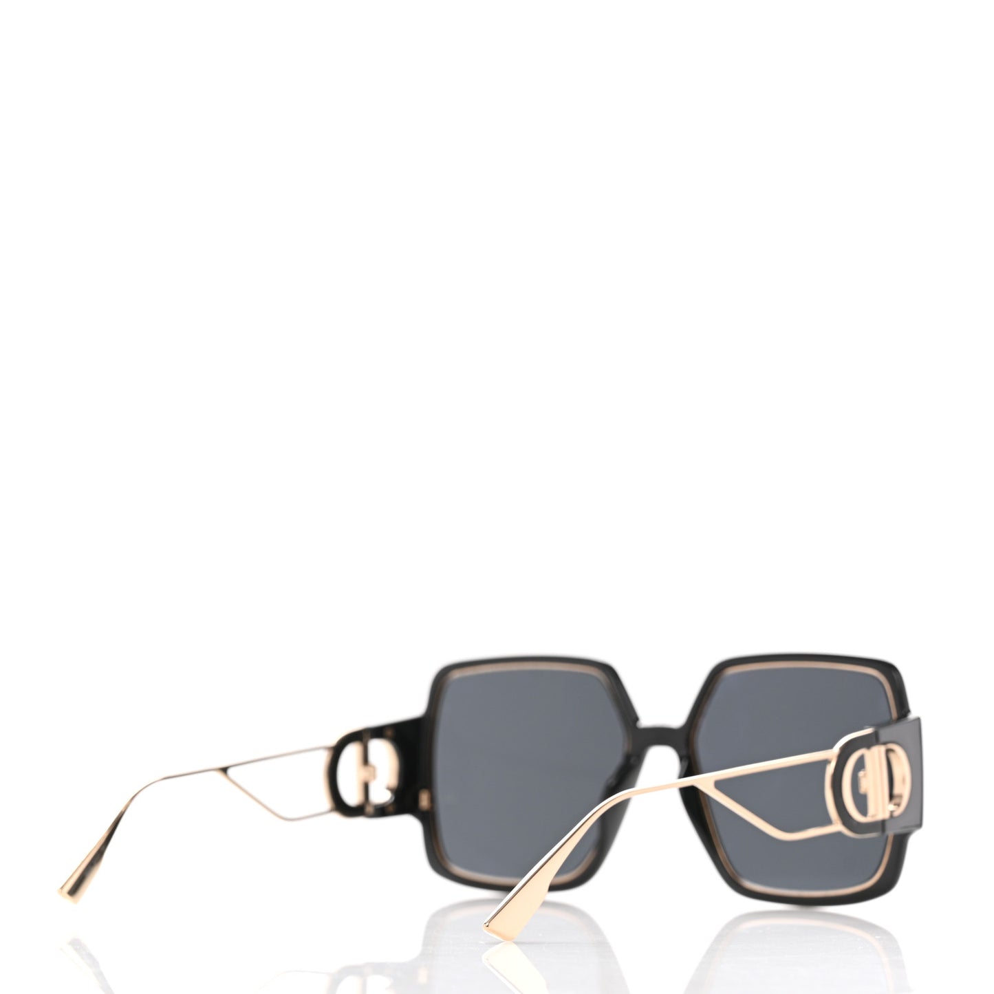 Acetate Square 30 Montaigne 2 Sunglasses Black Gold