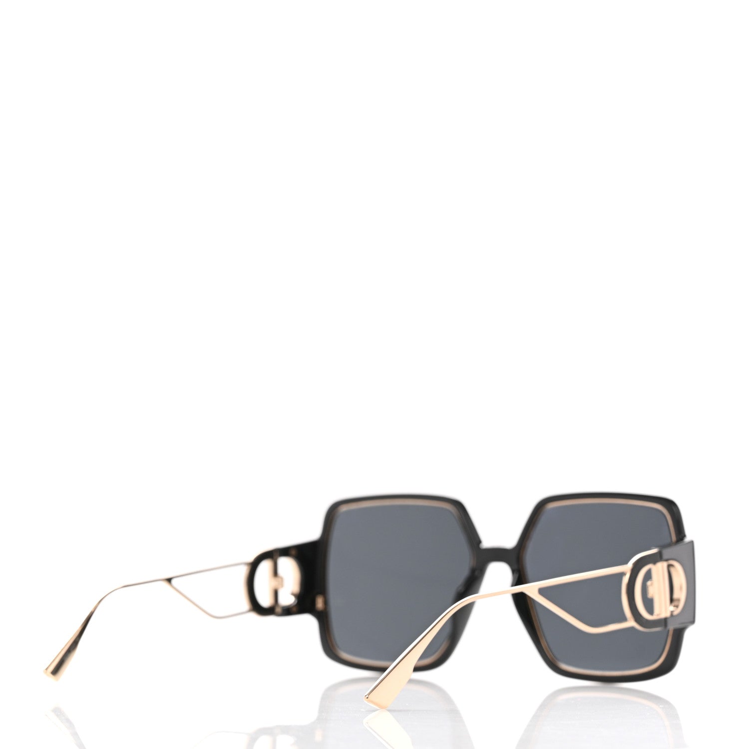 Christian Dior Acetate Square 30 Montaigne 2 Sunglasses Black Gold 4 of 9