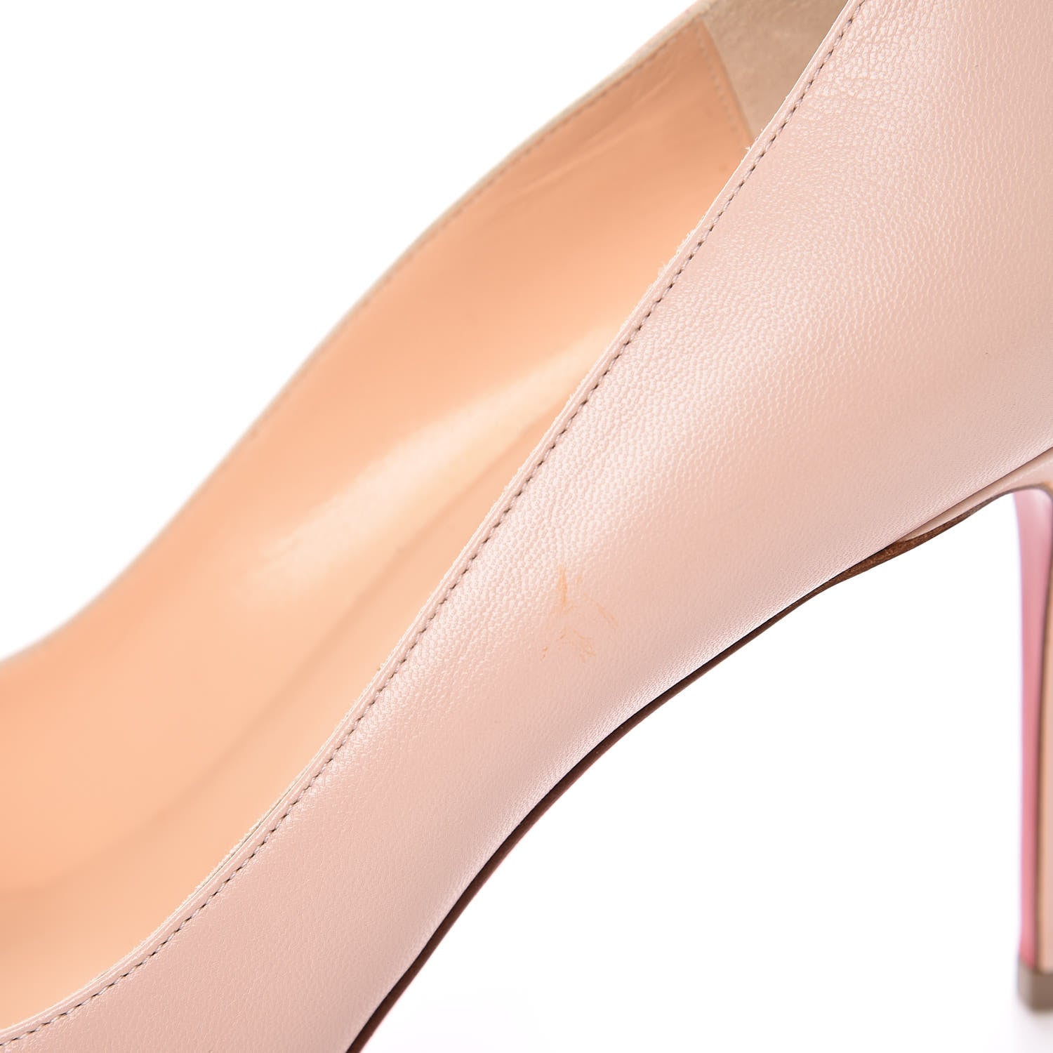 Christian Louboutin Calfskin Bow 80 Peep Toe Pumps 39.5 Nude 7 of 12