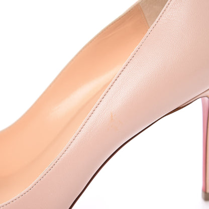 Christian Louboutin Calfskin Bow 80 Peep Toe Pumps 39.5 Nude 7 of 12
