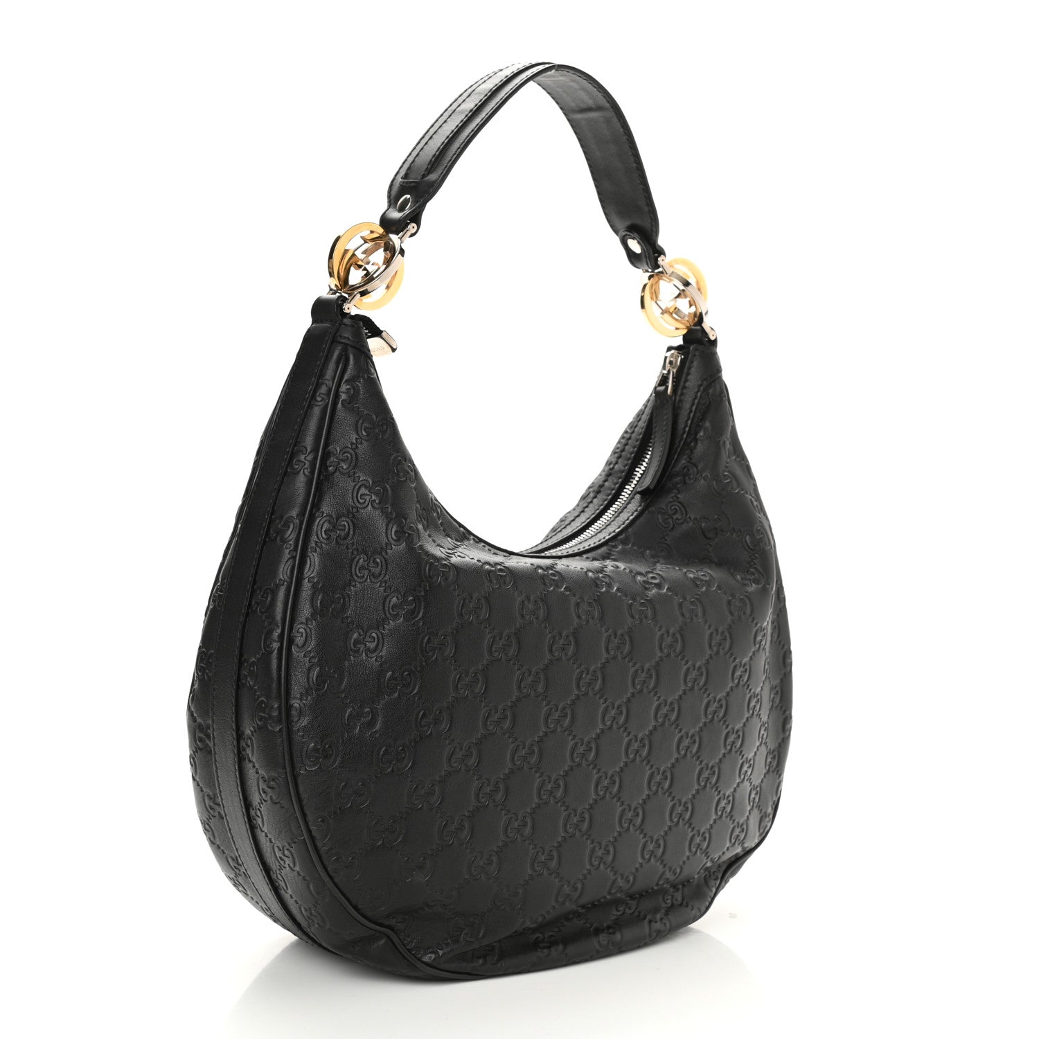Gucci Guccissima Medium GG Twins Hobo Black 3 of 8