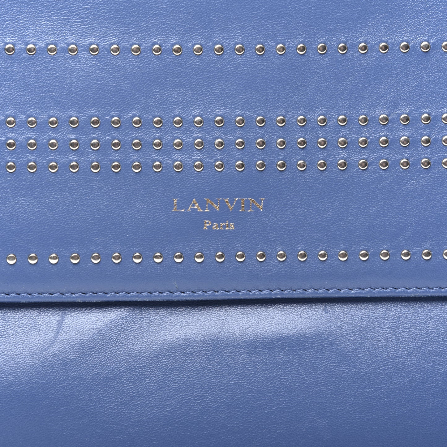 Lambskin Studded Medium Sugar Flap Shoulder Bag Blue