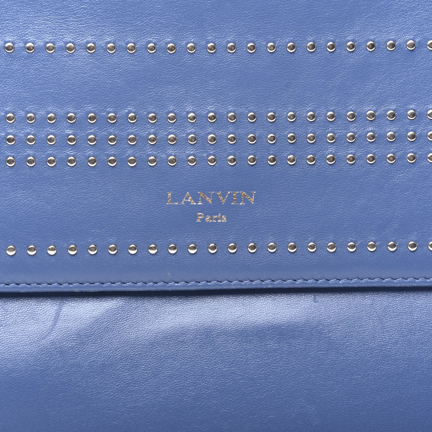 Lanvin Lambskin Studded Medium Sugar Flap Shoulder Bag Blue 10 of 10
