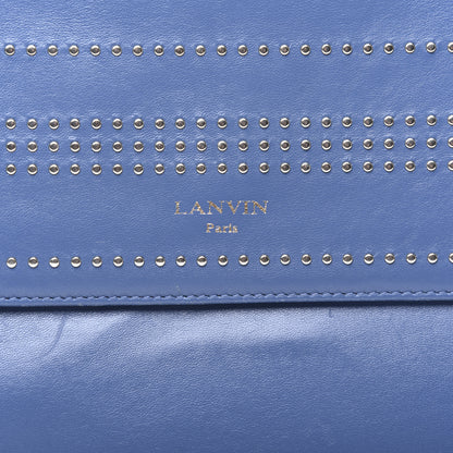 Lanvin Lambskin Studded Medium Sugar Flap Shoulder Bag Blue 10 of 10