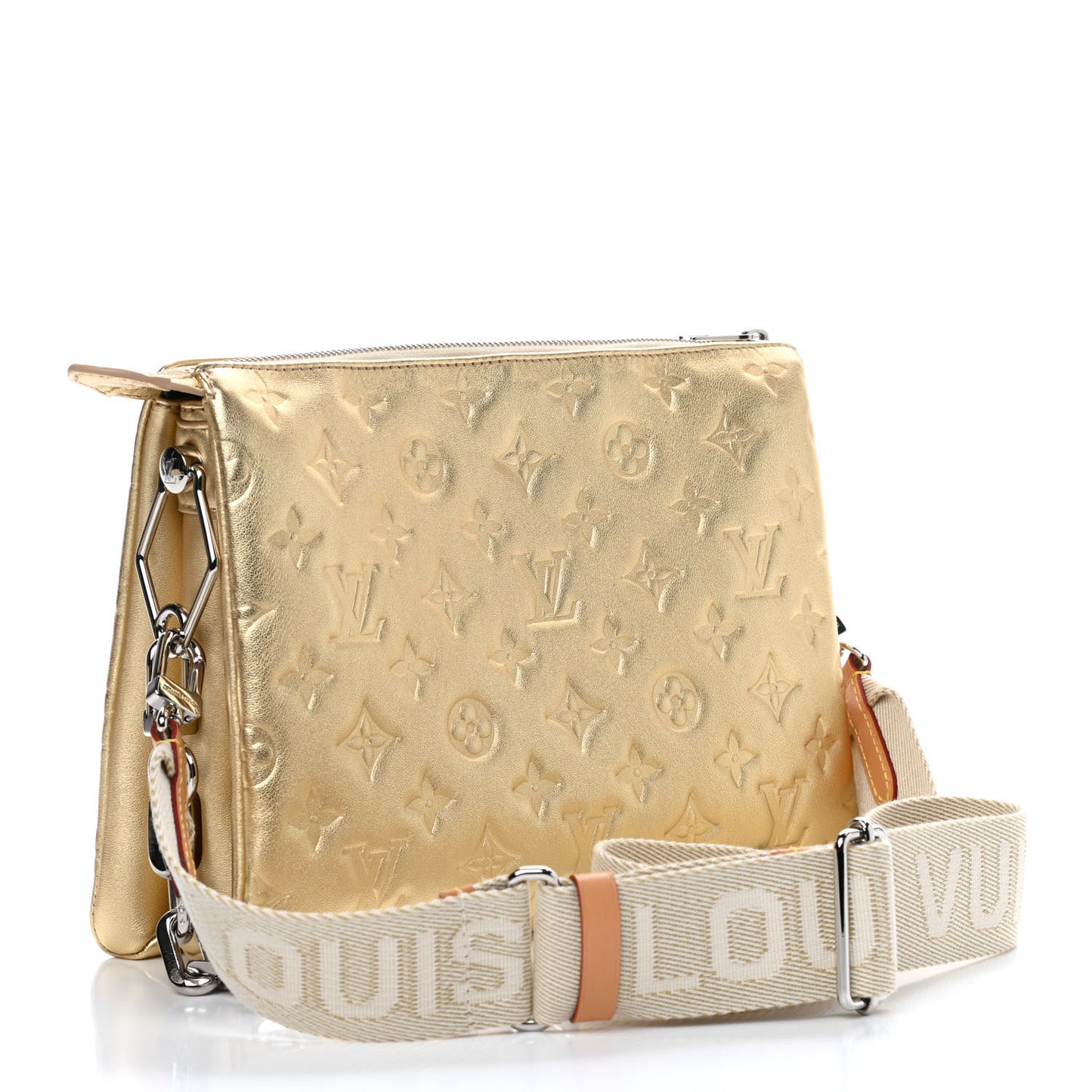 Lambskin Embossed Monogram Coussin PM Gold