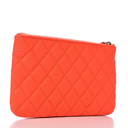 Chanel Goatskin Quilted Medium Reissue Cosmetic Case Orange 3 of 8
