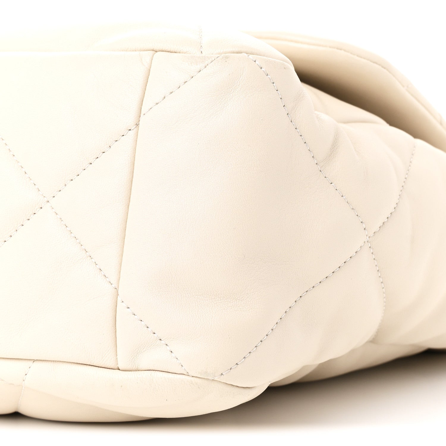 Chanel Lambskin Quilted Maxi Chanel 19 Flap Light Beige 11 of 13