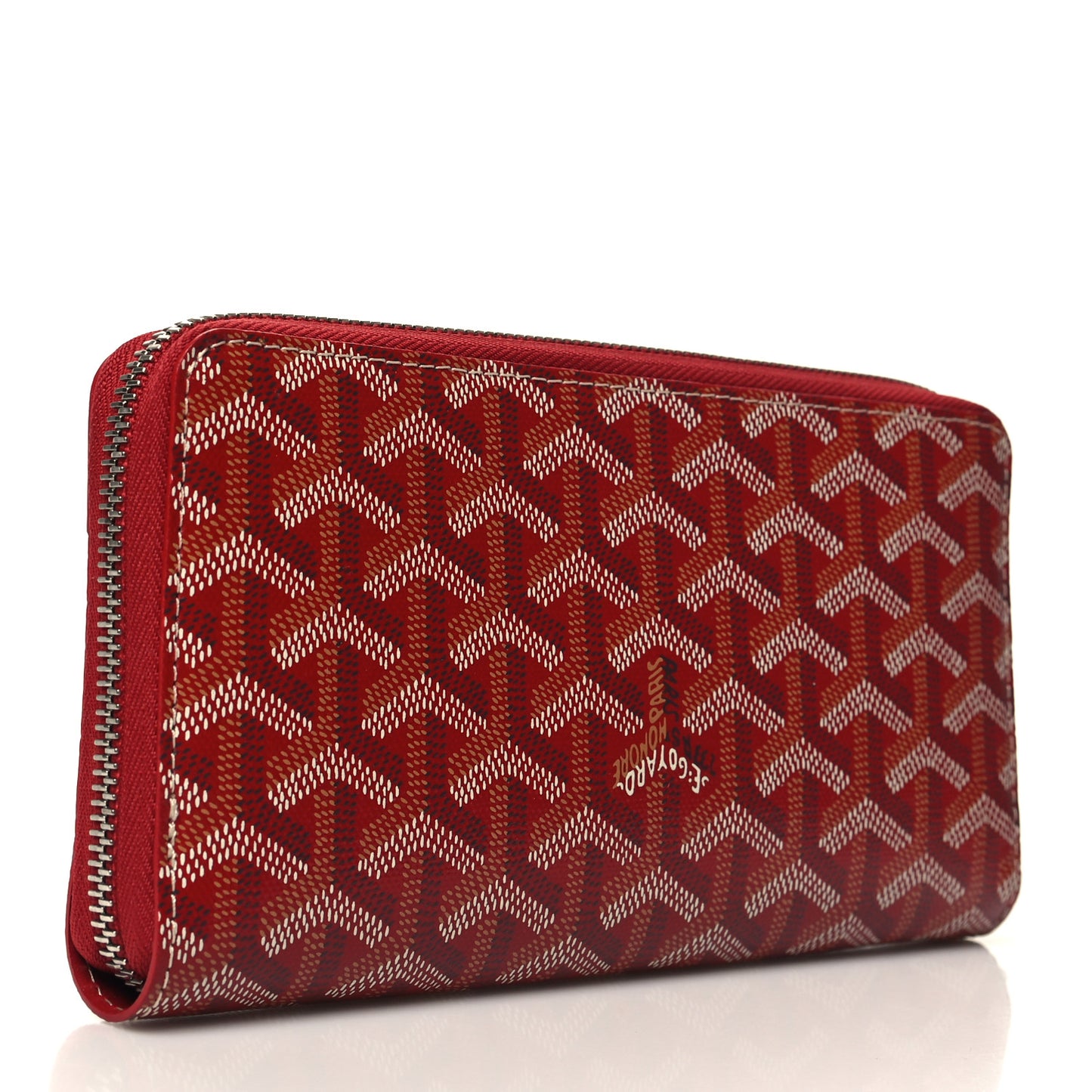 Goyardine Matignon Zip Around GM Wallet Red