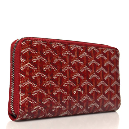 Goyard Goyardine Matignon Zip Around GM Wallet Red 3 of 8