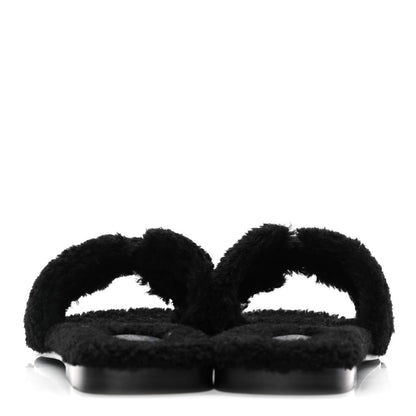 Hermes Woolskin Oran Sandals 41 Black 6 of 10