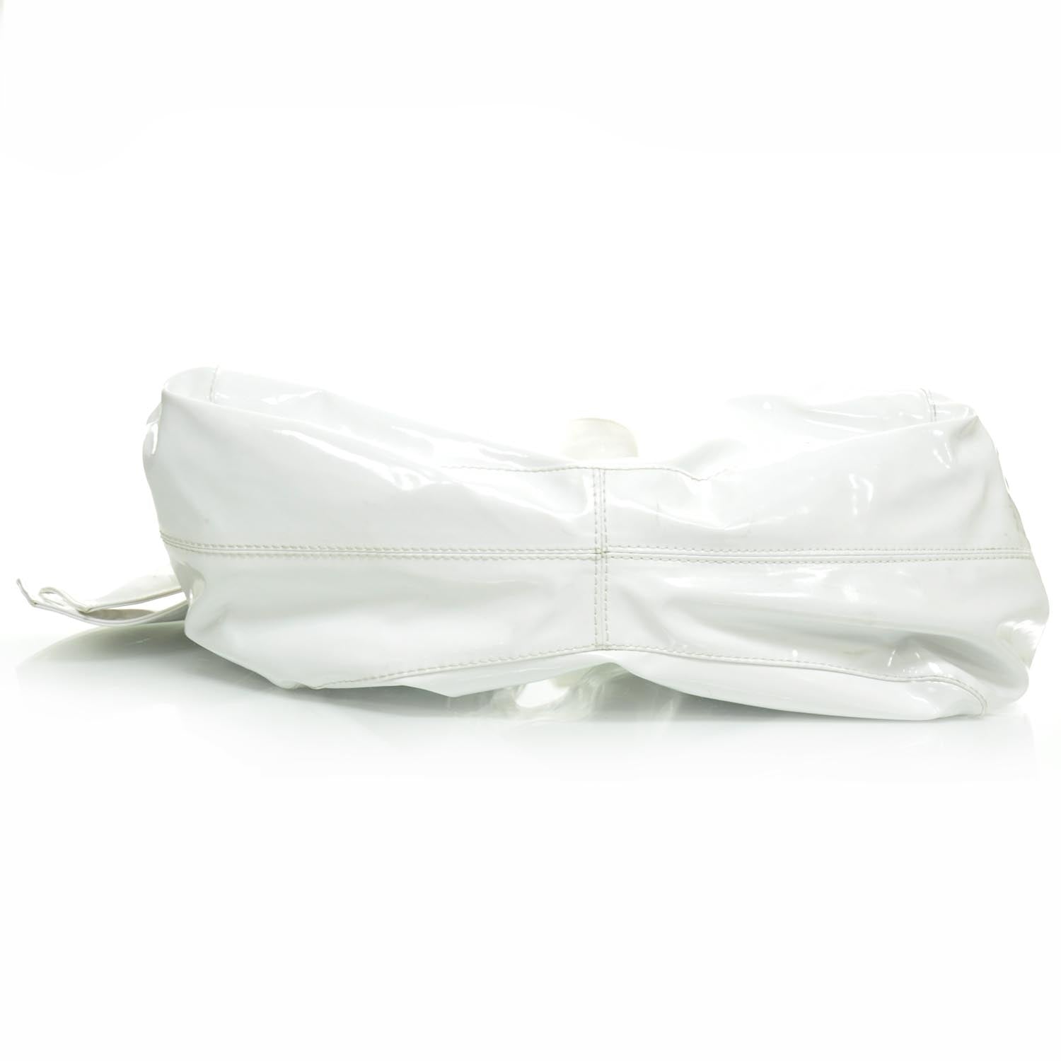 Valentino Garavani Patent Lacca Large Nuage Bow Hobo White 5 of 10