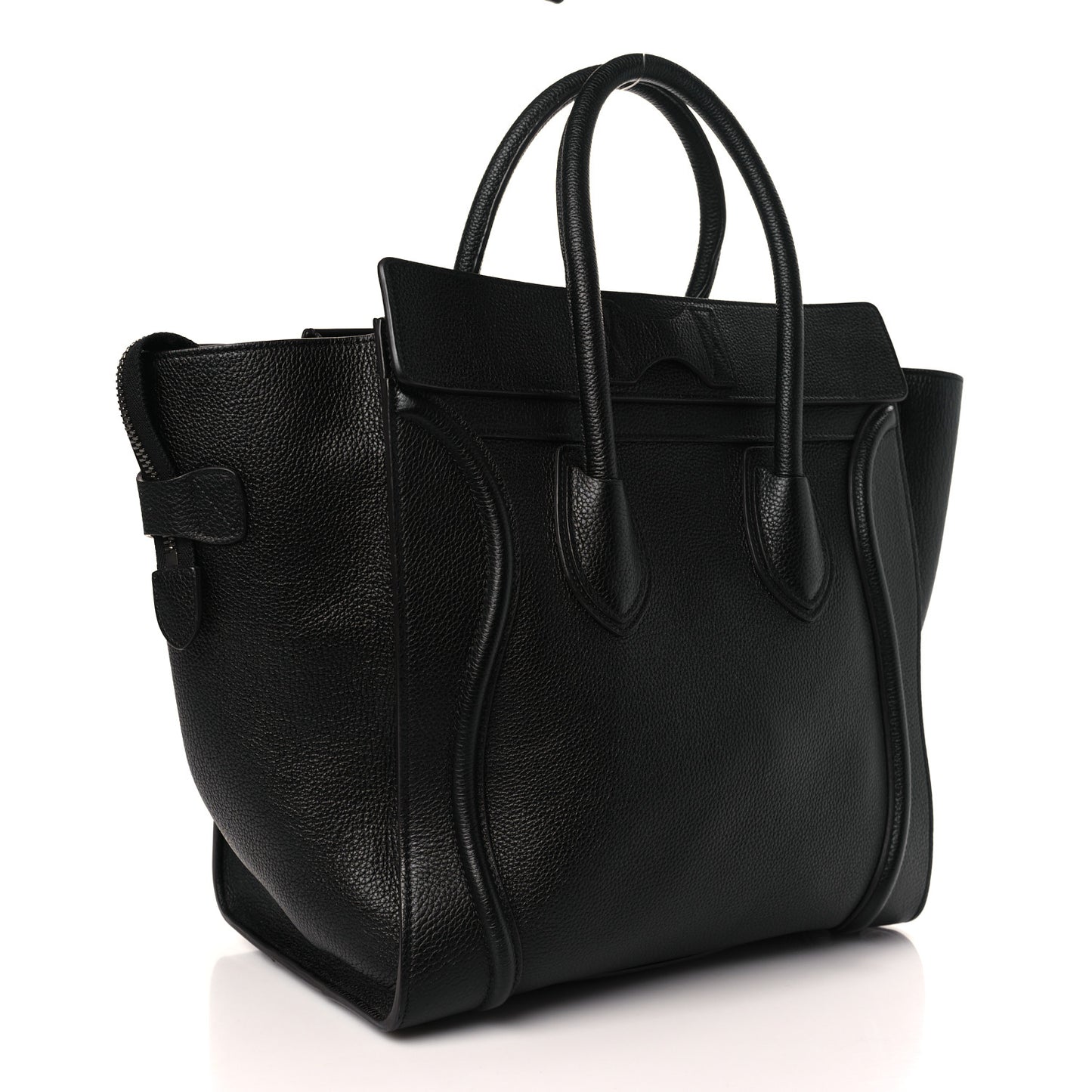 Drummed Calfskin Mini Luggage Black