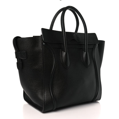 Celine Drummed Calfskin Mini Luggage Black 3 of 10