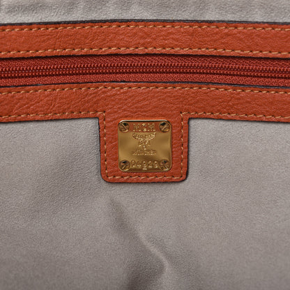 MCM Grained Calfskin Tote Orange 8 of 10