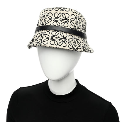 Loewe Jacquard Allover Anagram Bucket Hat Ecru 57 Black 2 of 8